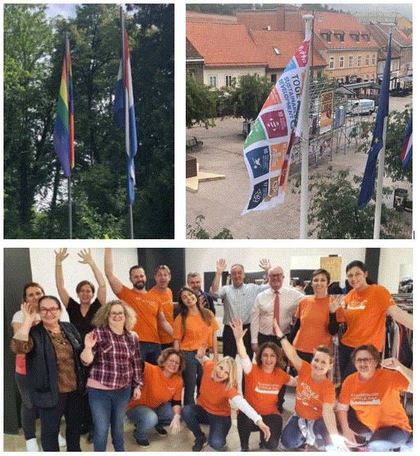 Foto greenteam Zagreb en SDG-vlag